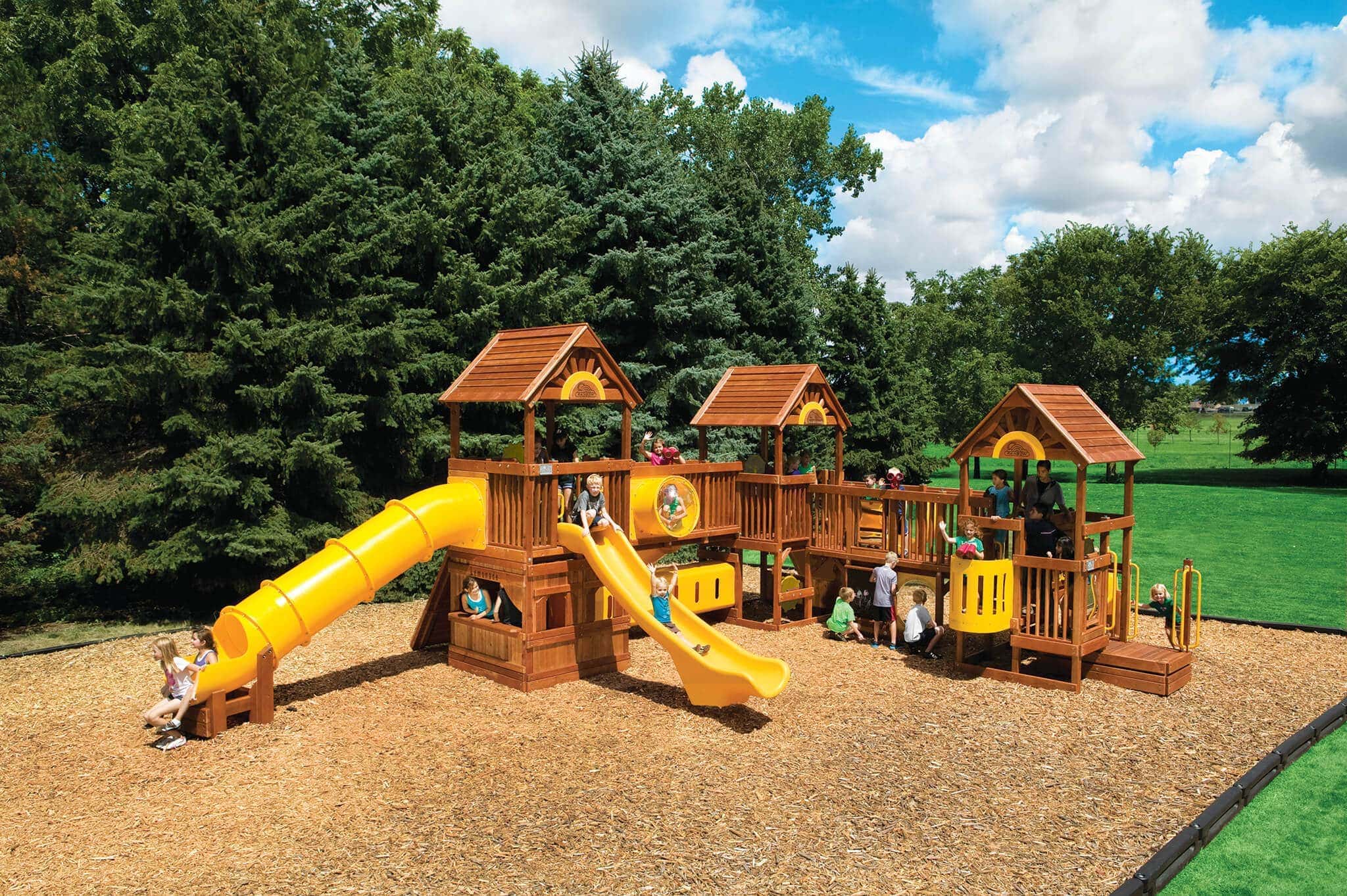 Featured image for the commercial wooden playground equipment guide